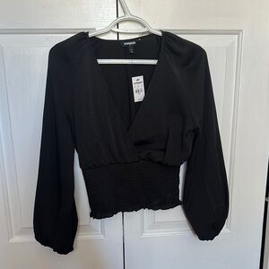 Express Black Wrap Blouse
